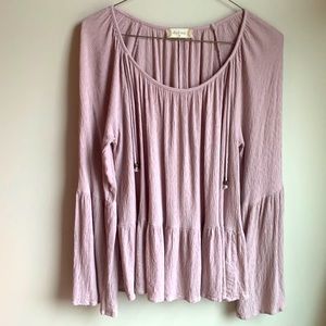 Altar’d State pink long sleeve top with flower beads details